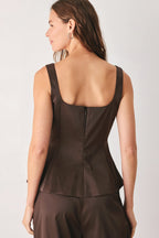 Parchment Peplum Top