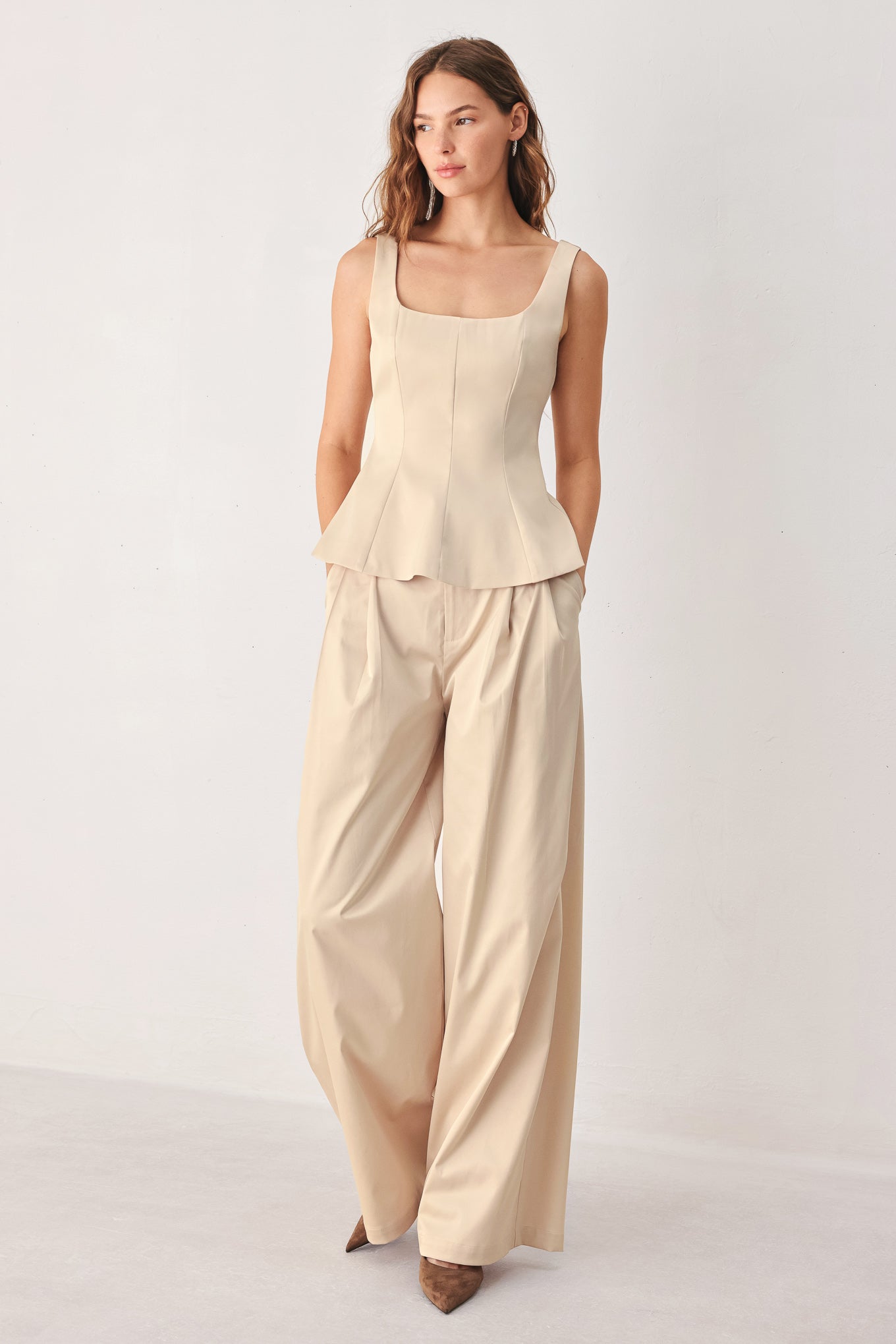 Parchment Peplum Top