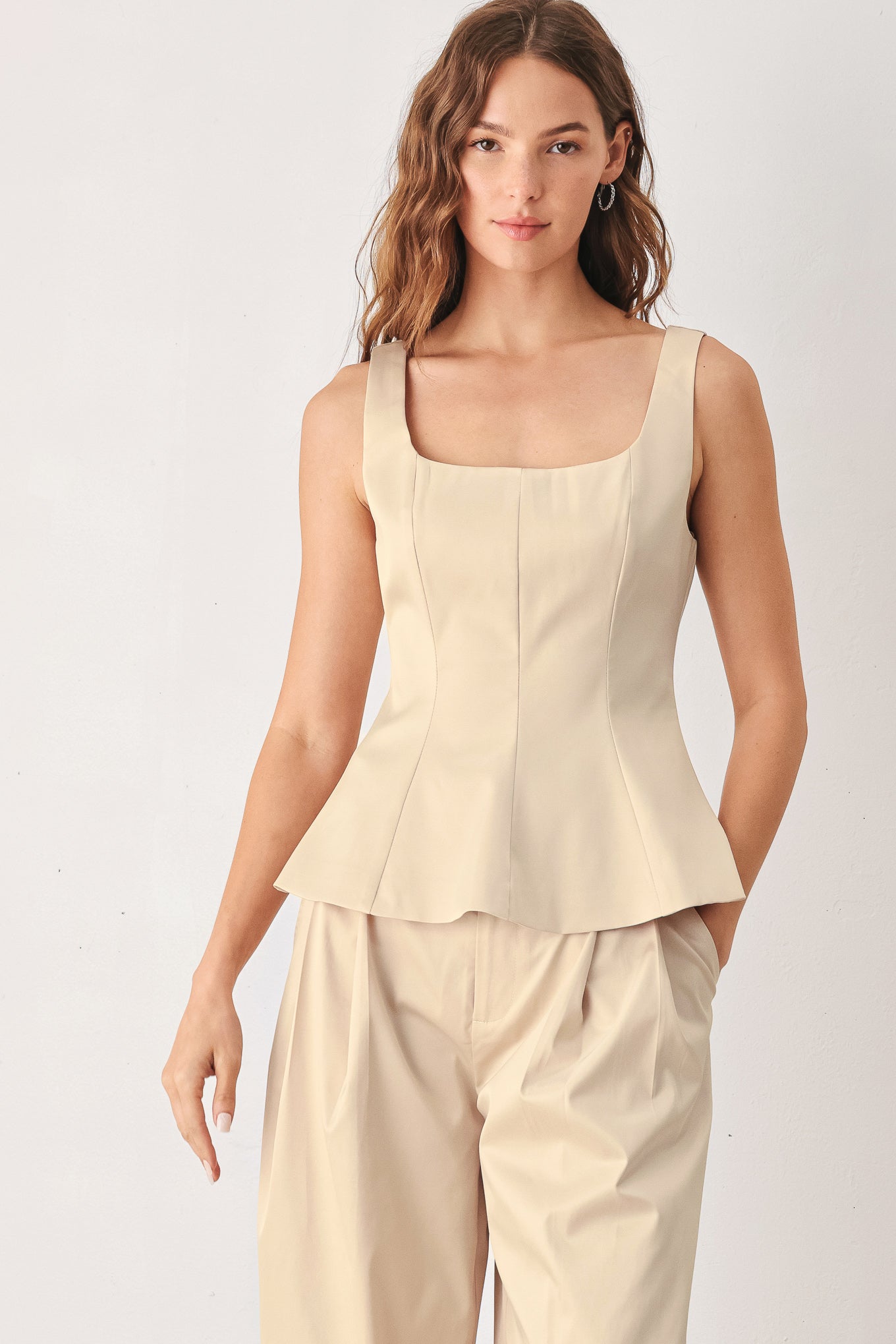 Parchment Peplum Top