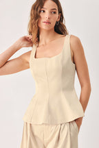 Parchment Peplum Top