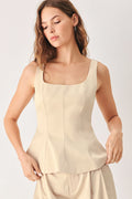 Parchment Peplum Top