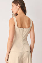 Parchment Peplum Top