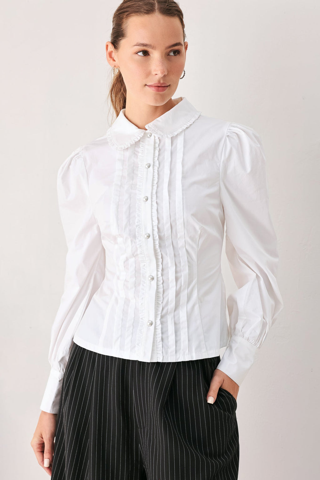 Regency Pintuck Long-Sleeve Top