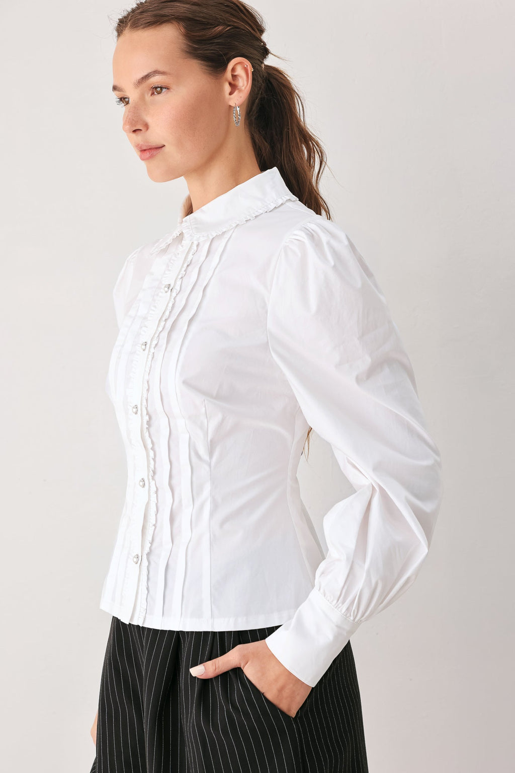 Regency Pintuck Long-Sleeve Top