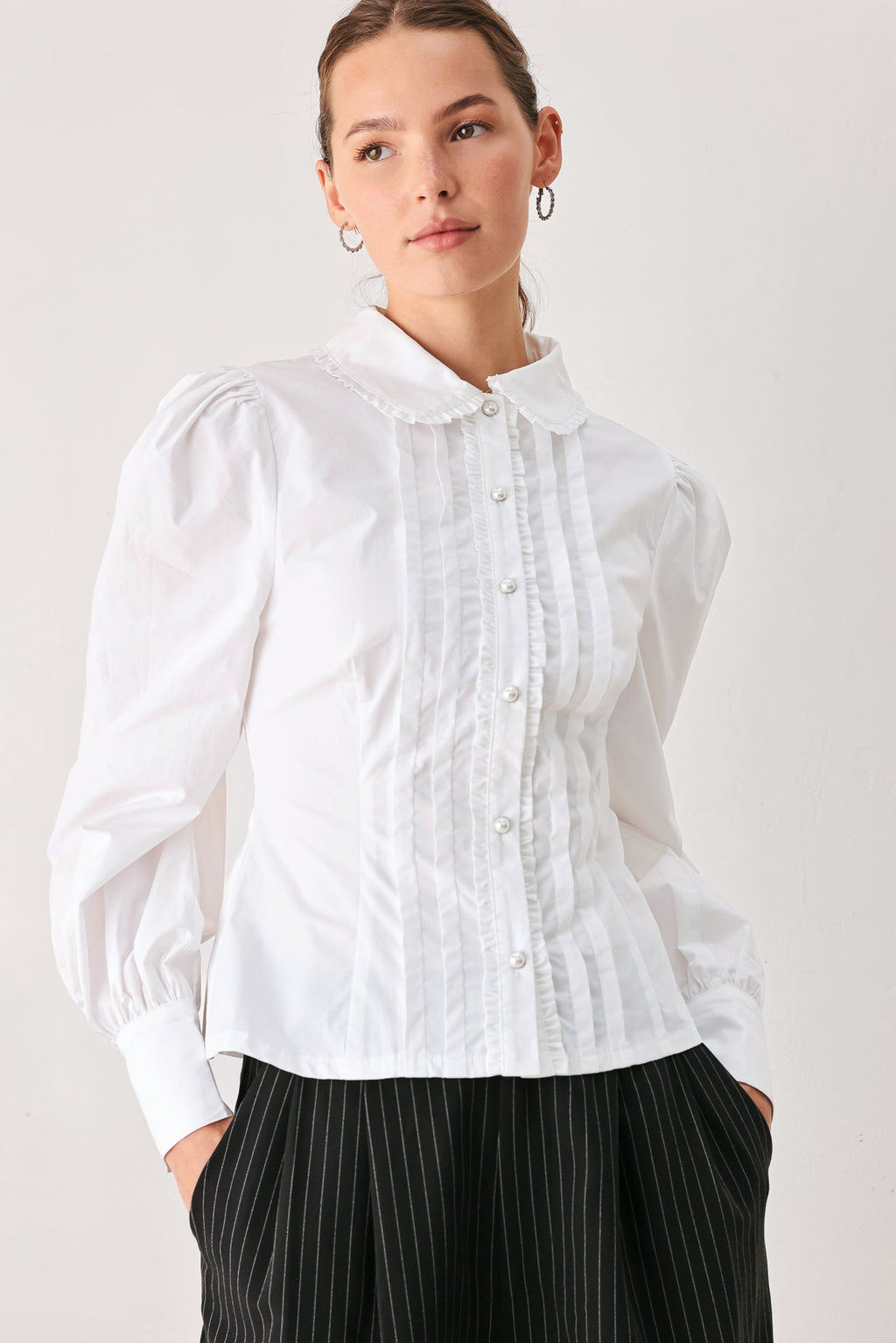 Regency Pintuck Long-Sleeve Top