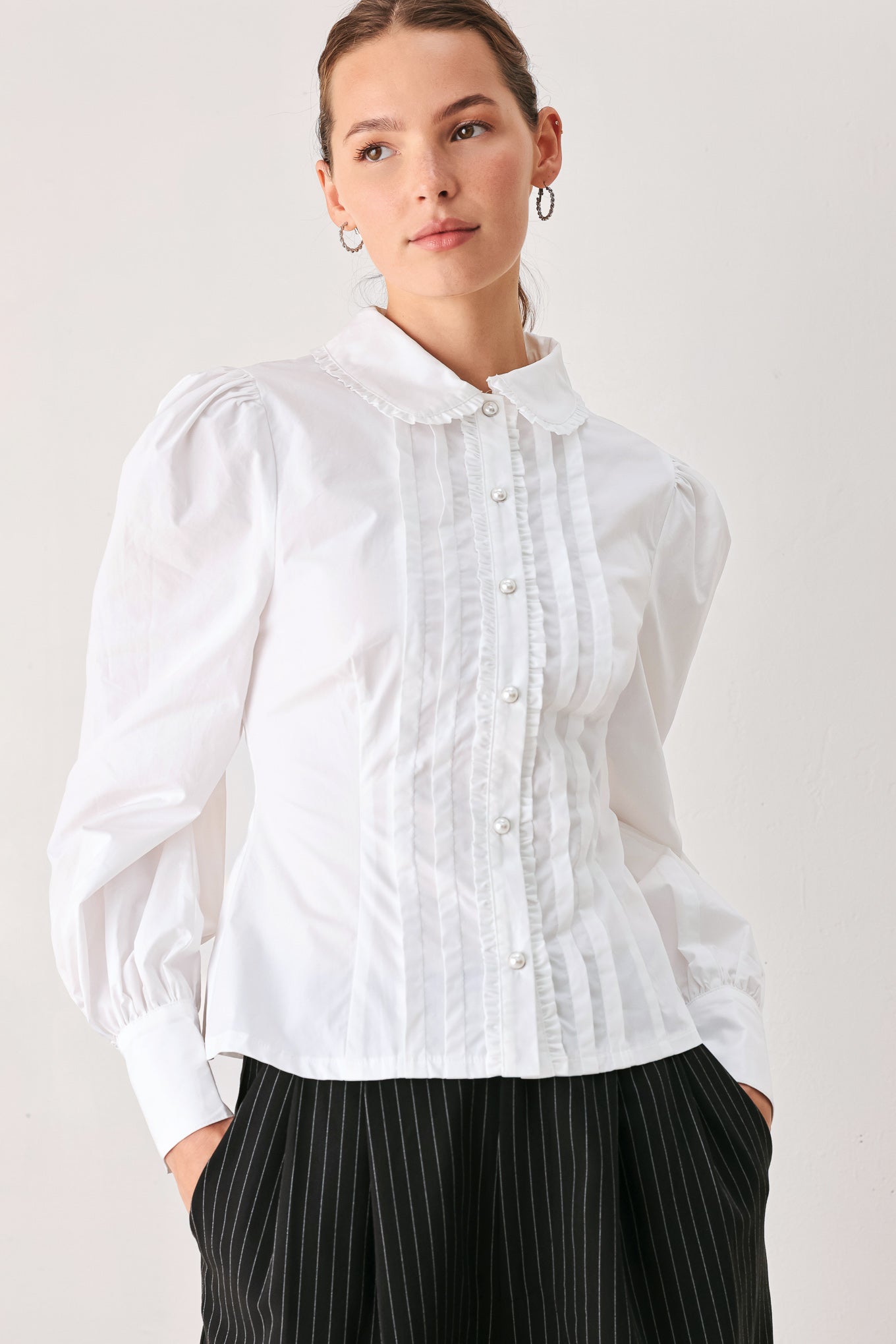 Regency Pintuck Long-Sleeve Top