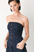 Midnight Petal Flow Lace Top
