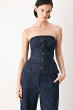 Midnight Petal Flow Lace Top