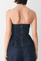 Midnight Petal Flow Lace Top