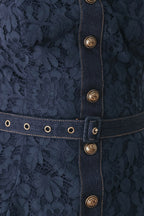 Midnight Petal Flow Lace Top