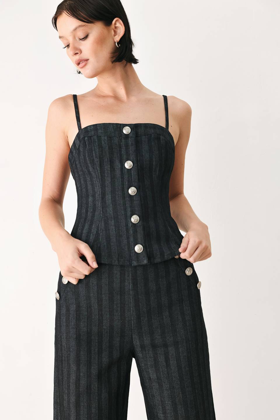 Graphite City Pinstripe Top