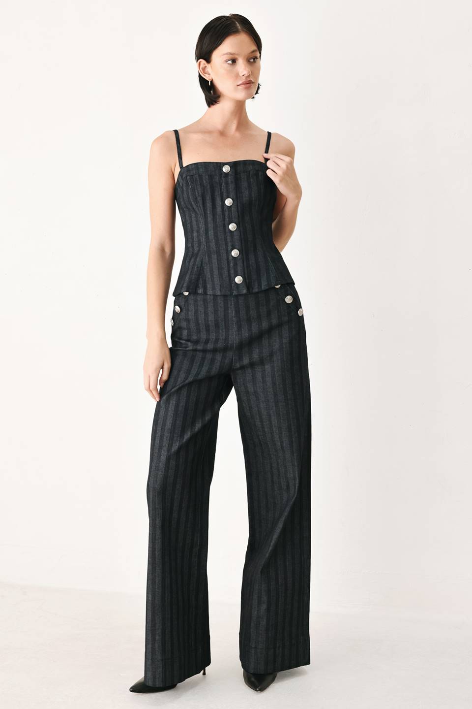 Graphite City Pinstripe Top