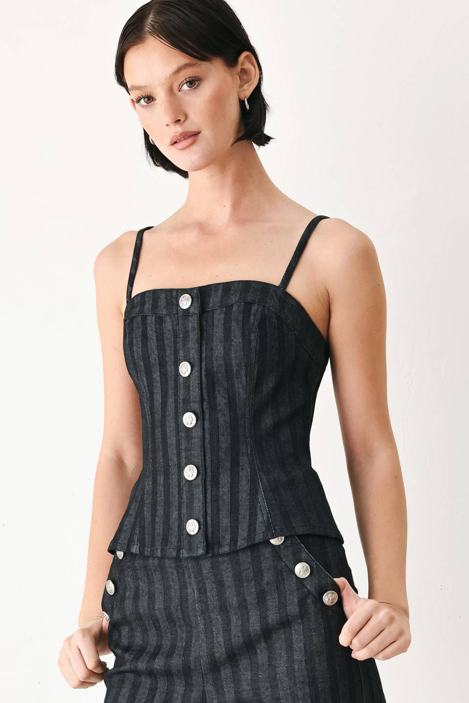 Graphite City Pinstripe Top