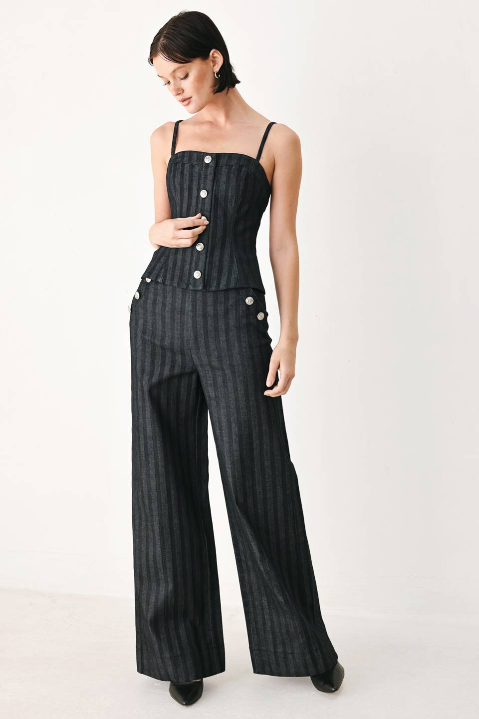 Graphite City Pinstripe Top