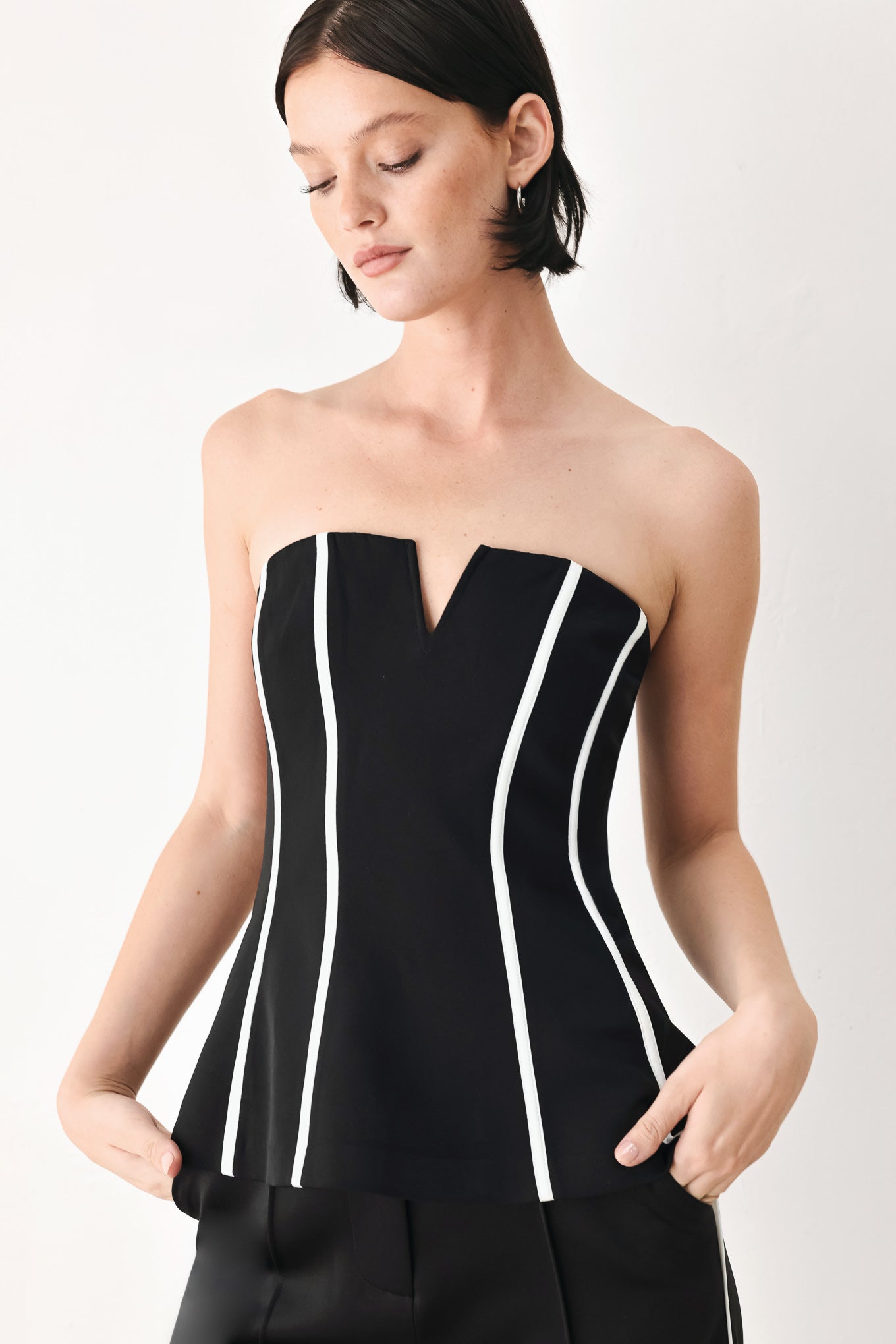 Black and White Reign Tube Top