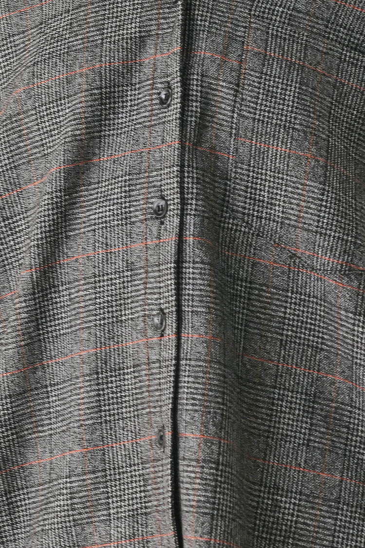 Off the Clock Plaid Button Down Top