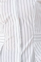Modernist Pinstripe Flared-Waist Top