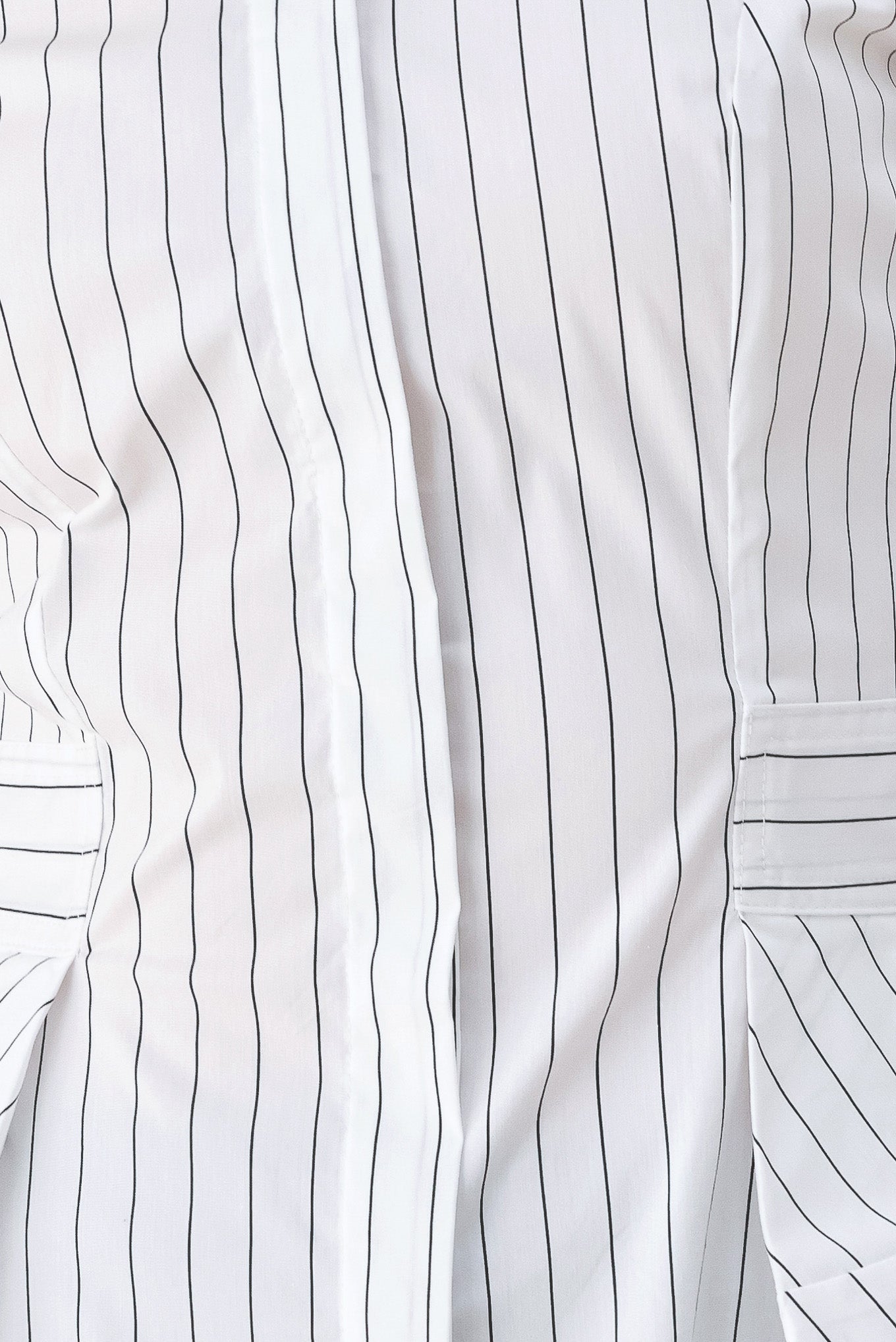 Modernist Pinstripe Flared-Waist Top