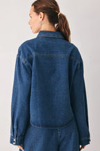 Blue Echo Pleated Denim Jacket