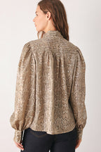 Serpentine Taupe Snakeskin Bow-Tie Top