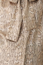 Serpentine Taupe Snakeskin Bow-Tie Top