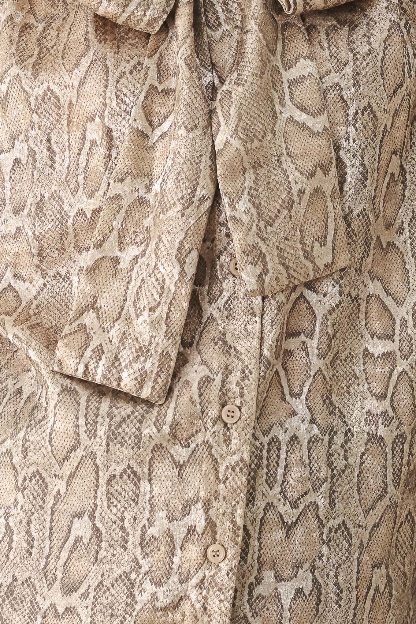 Serpentine Taupe Snakeskin Top