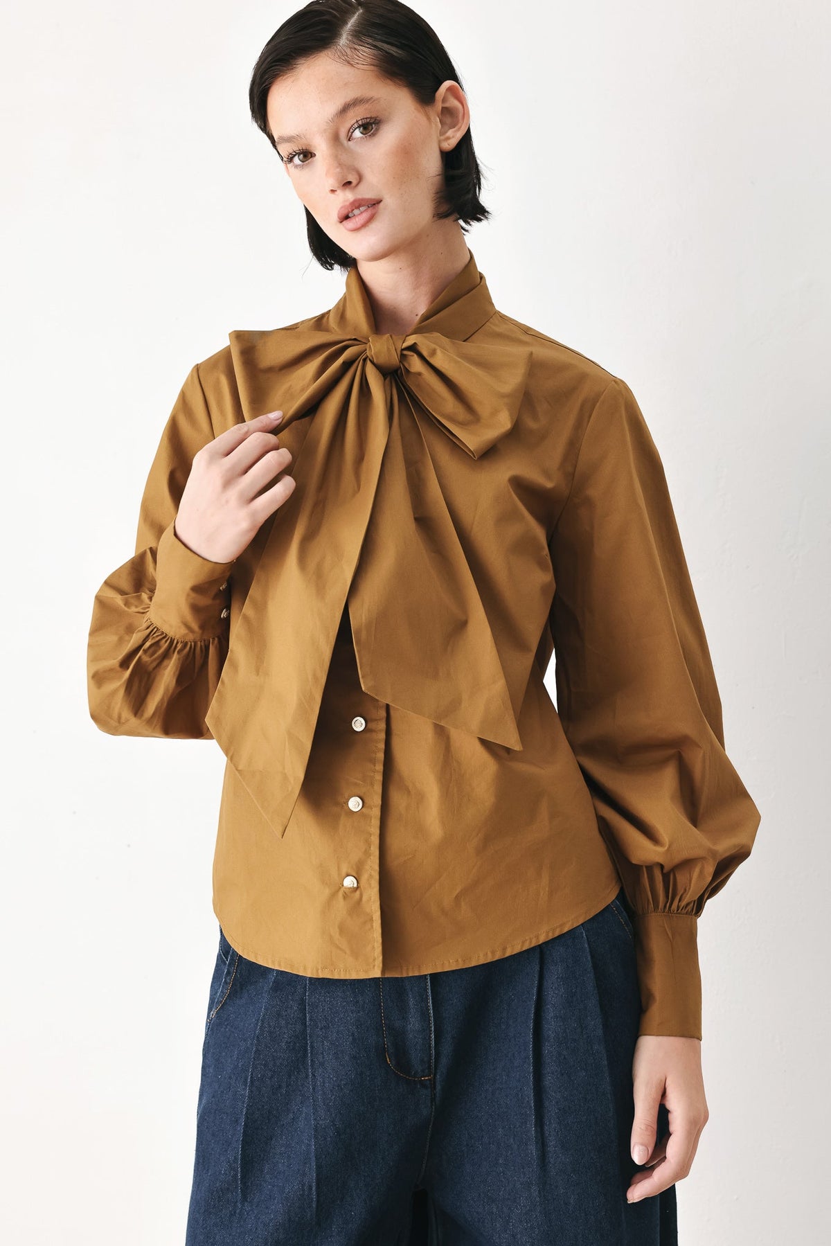 Golden Brown Cascade Top