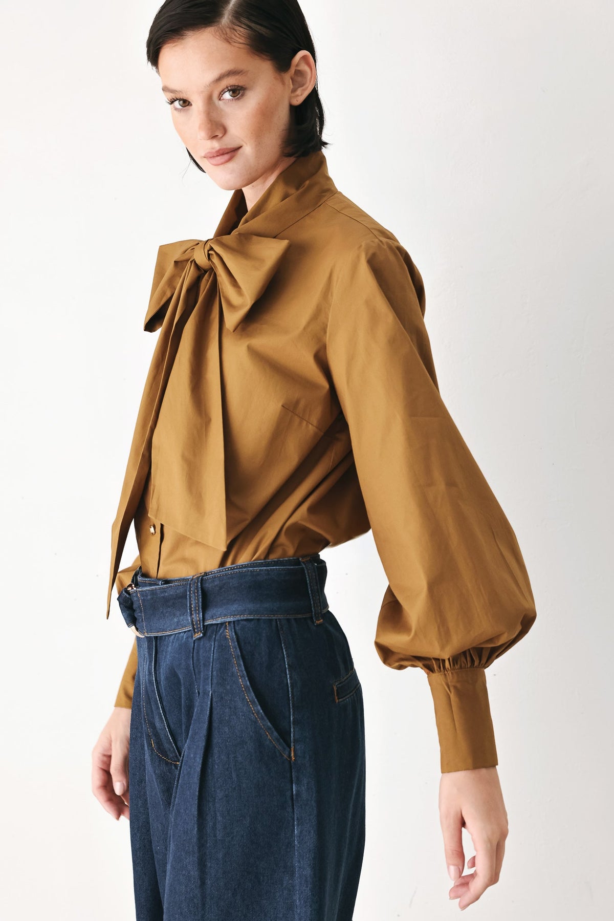 Golden Brown Cascade Top