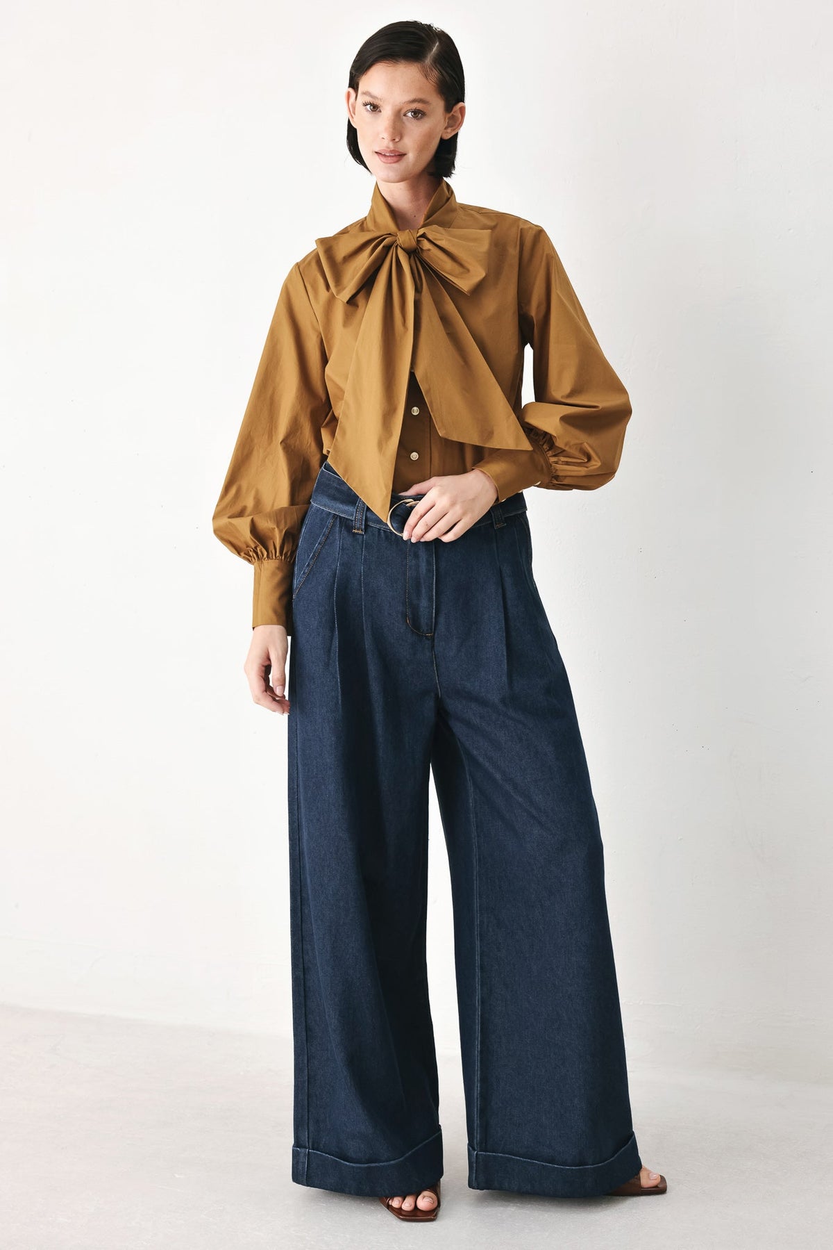 Golden Brown Cascade Top
