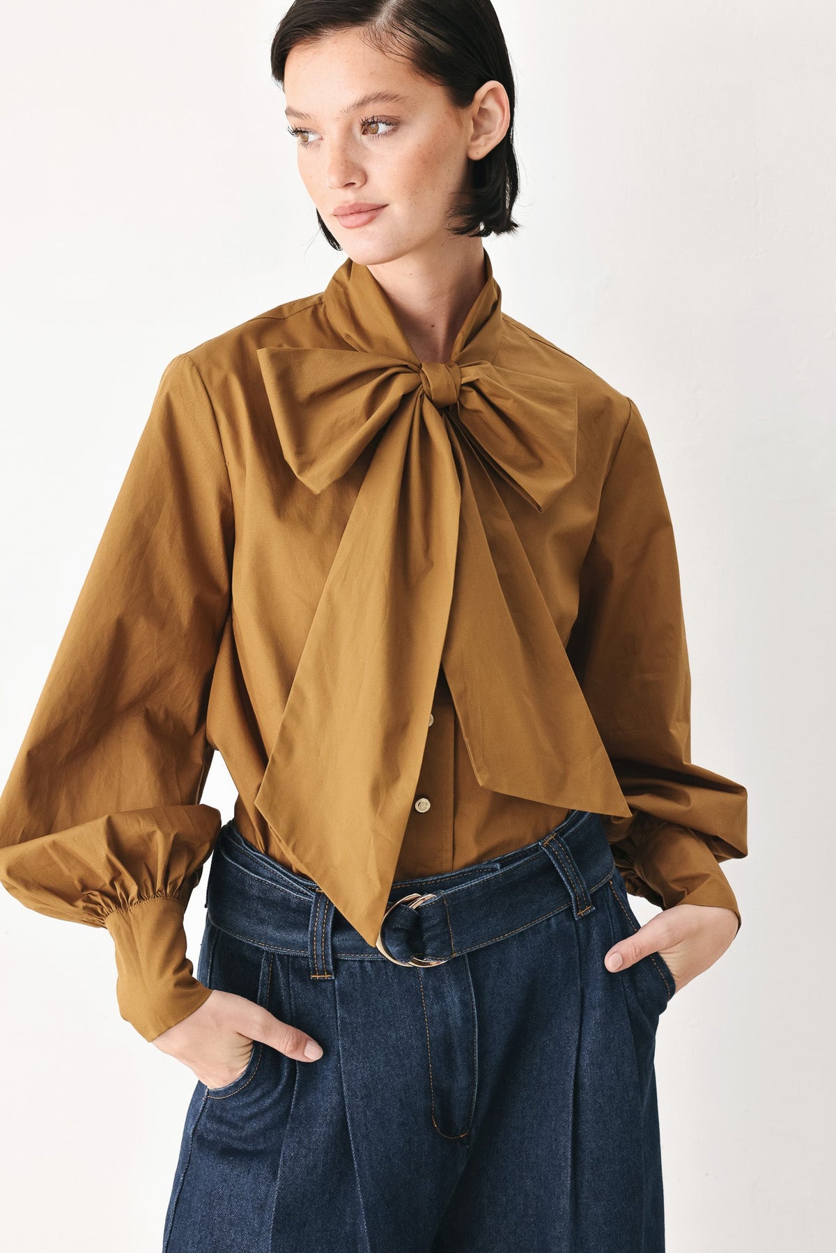Golden Brown Cascade Top