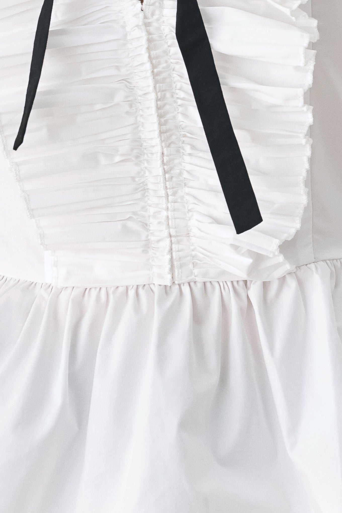 Amelie Pleated Ruffle V-Neck Top