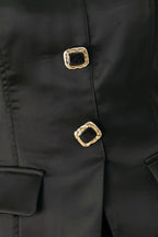 Modern Noir Strapless Button Top
