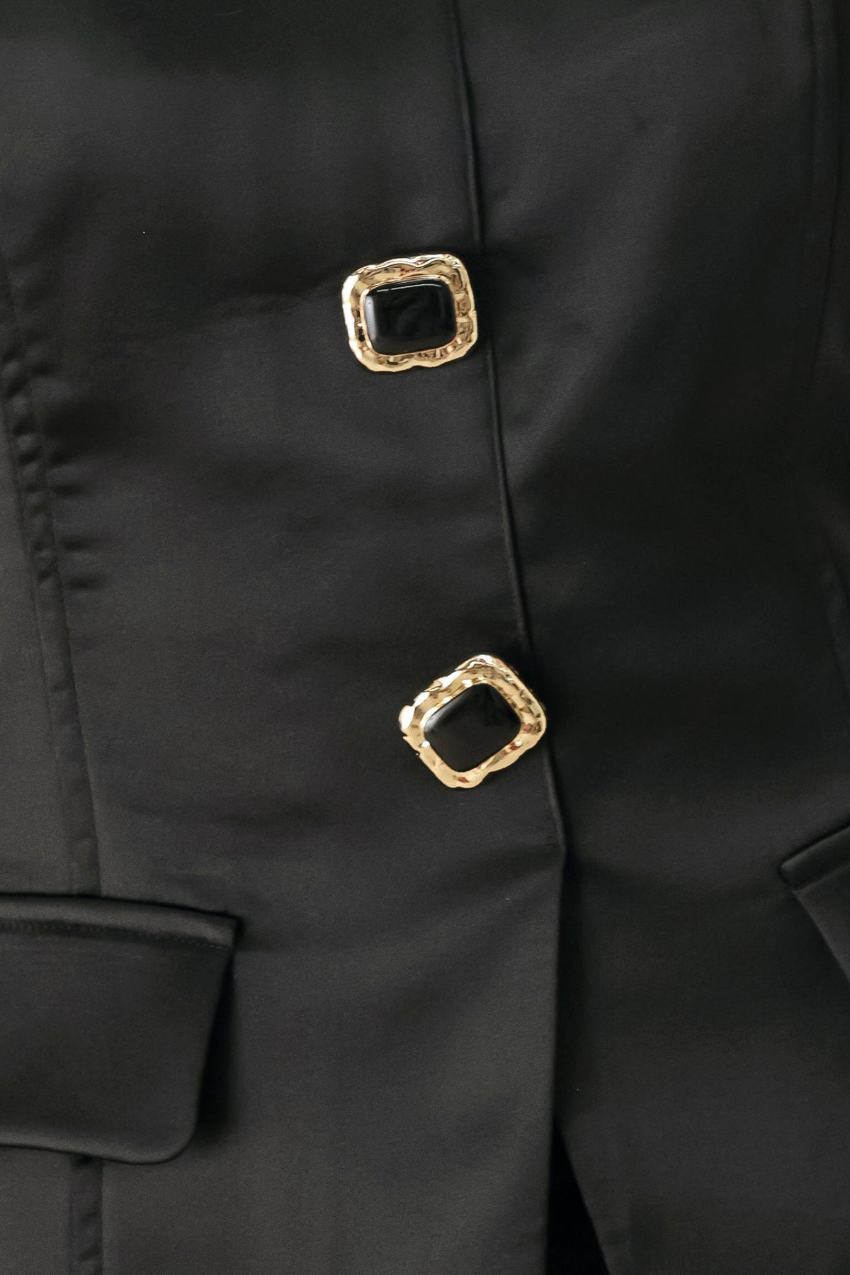 Modern Noir Strapless Button Top
