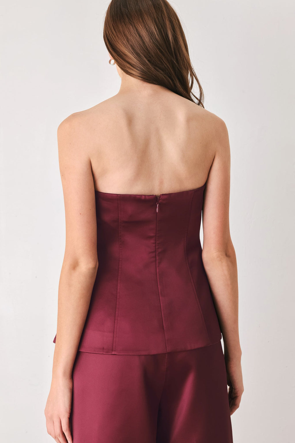 Modern Noir Strapless Button Top