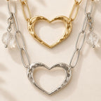 Love Open Heart Long Chain Necklace