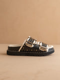 The Gaylen | Black Fleece Lined Slipper Slide * FINAL SALE *