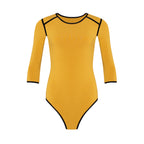 The Girl 3/4 Sleeve Second Skin Active Bodysuit In Canary Yellow | Lenzing™ Viscose Stretch Fit