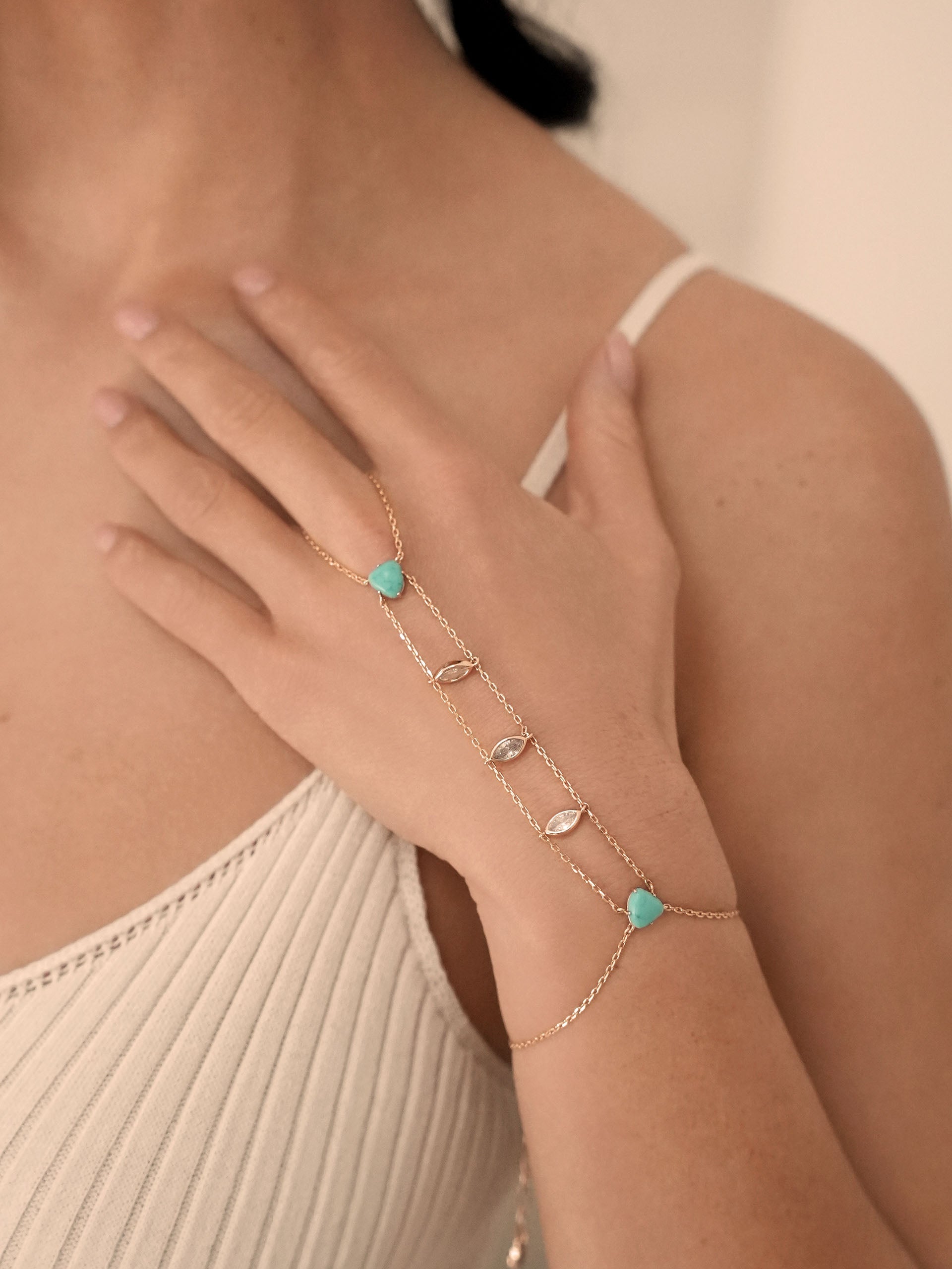 Turquoise Solstice Hand Chain