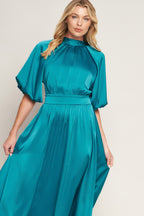 PETAL PROWESS WOVEN MIDI DRESS