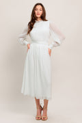FOREVER WAITING WOVEN MIDI DRESS
