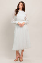 FOREVER WAITING WOVEN MIDI DRESS