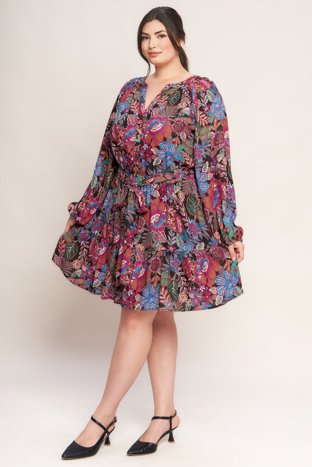 FLORAL BLISS WOVEN MINI DRESS