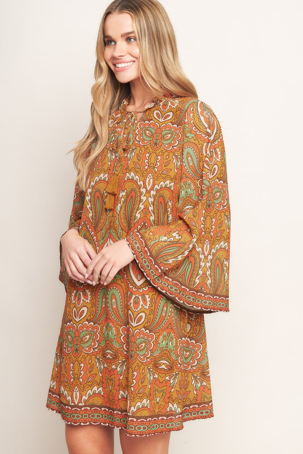 CROSS MY MIND WOVEN MINI DRESS