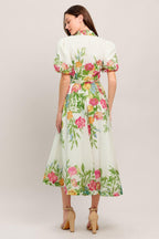 Fresh Blossom Ivory Midi Dress