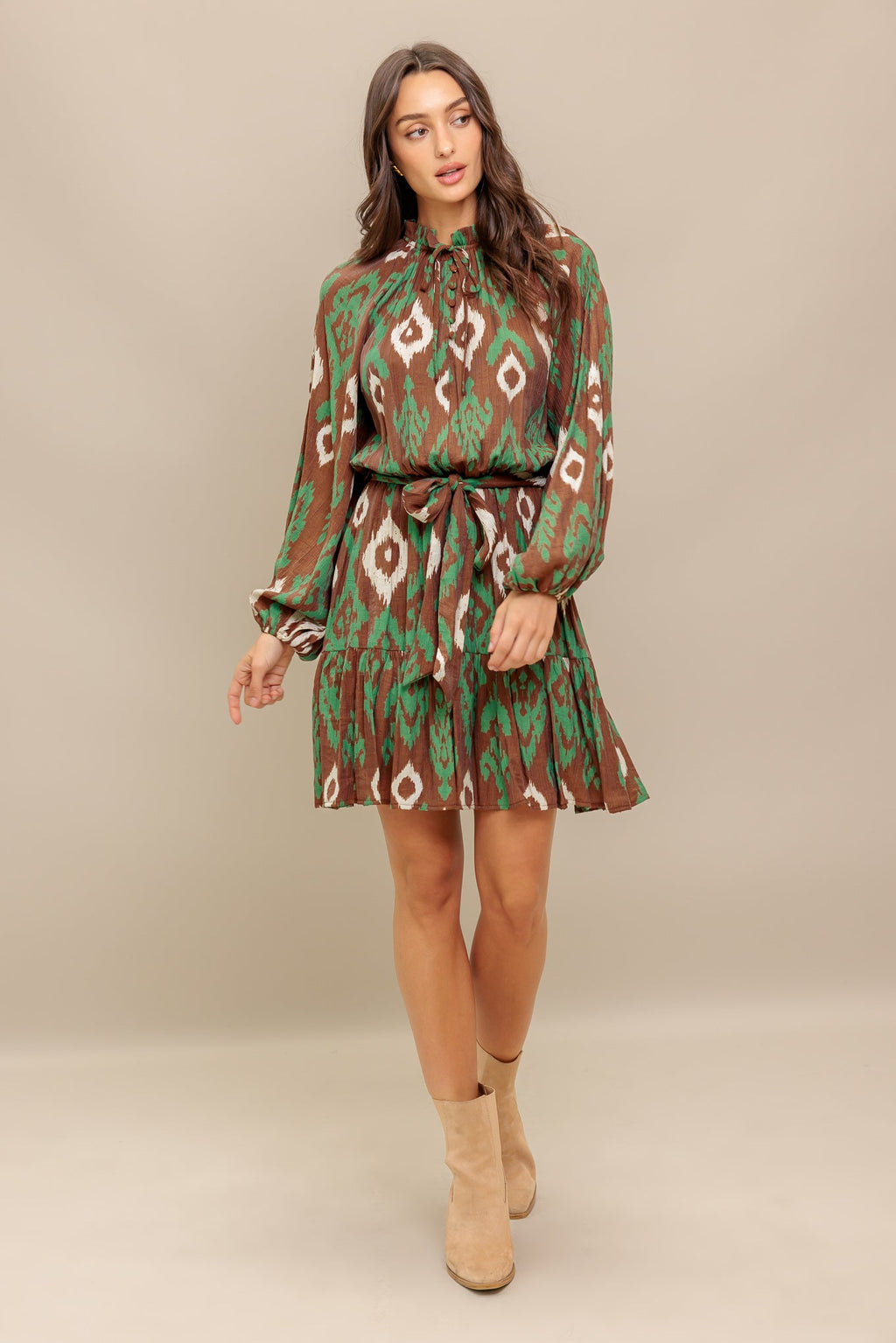 WILD TERRACOTTA WOVEN MINI DRESS