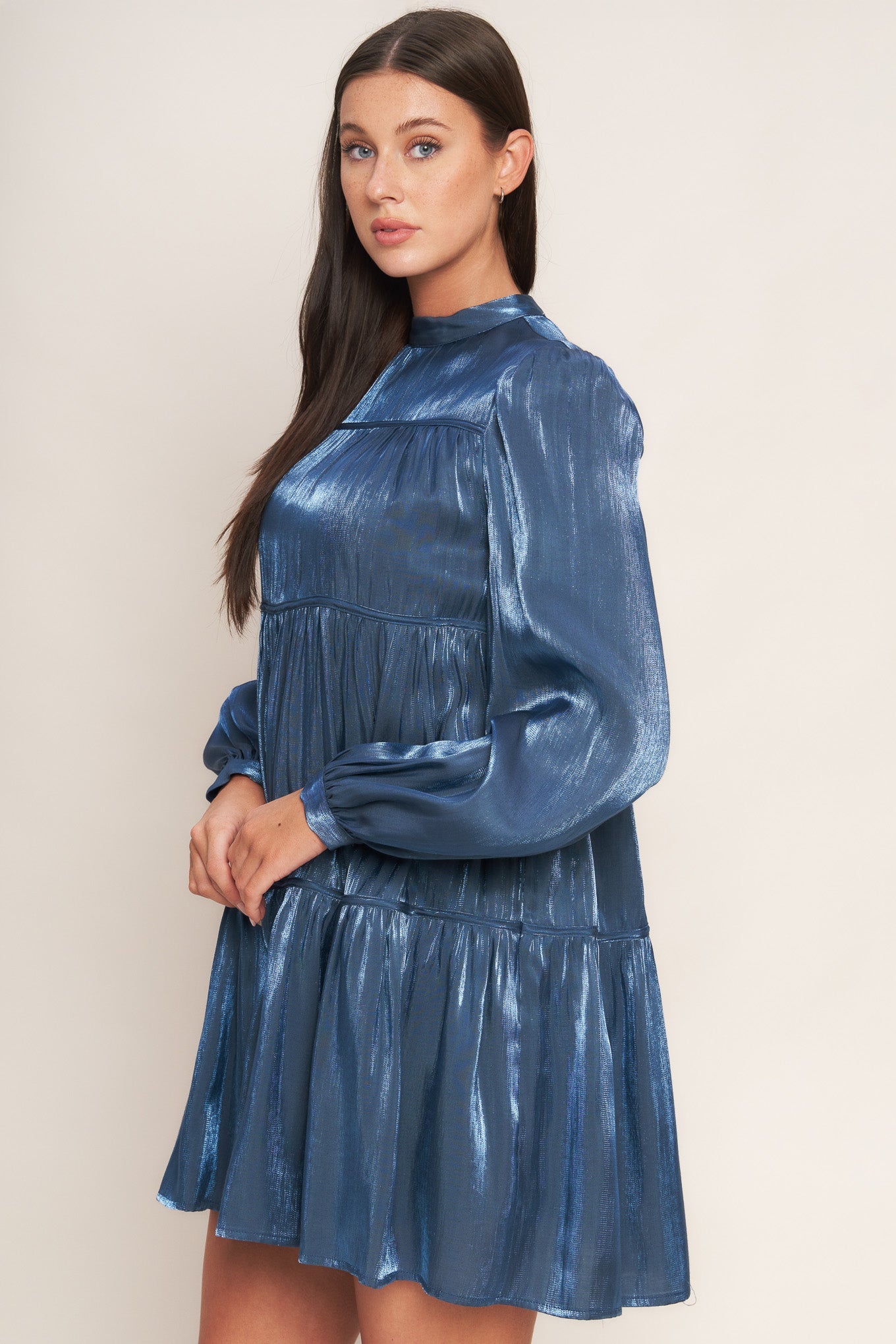 SERENITY CALLING WOVEN BABYDOLL MINI DRESS