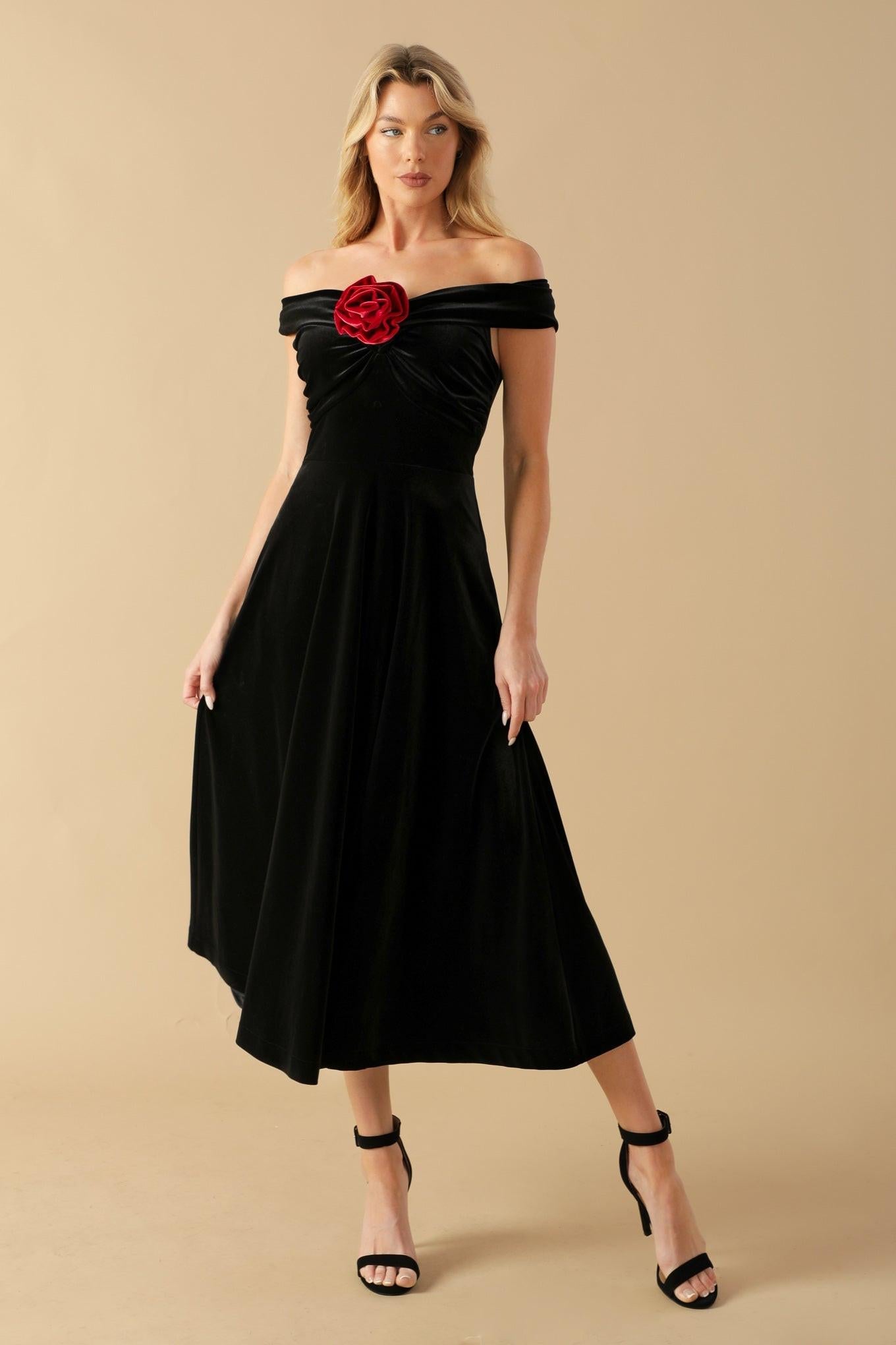 Be There For You Velvet Midi Dress
