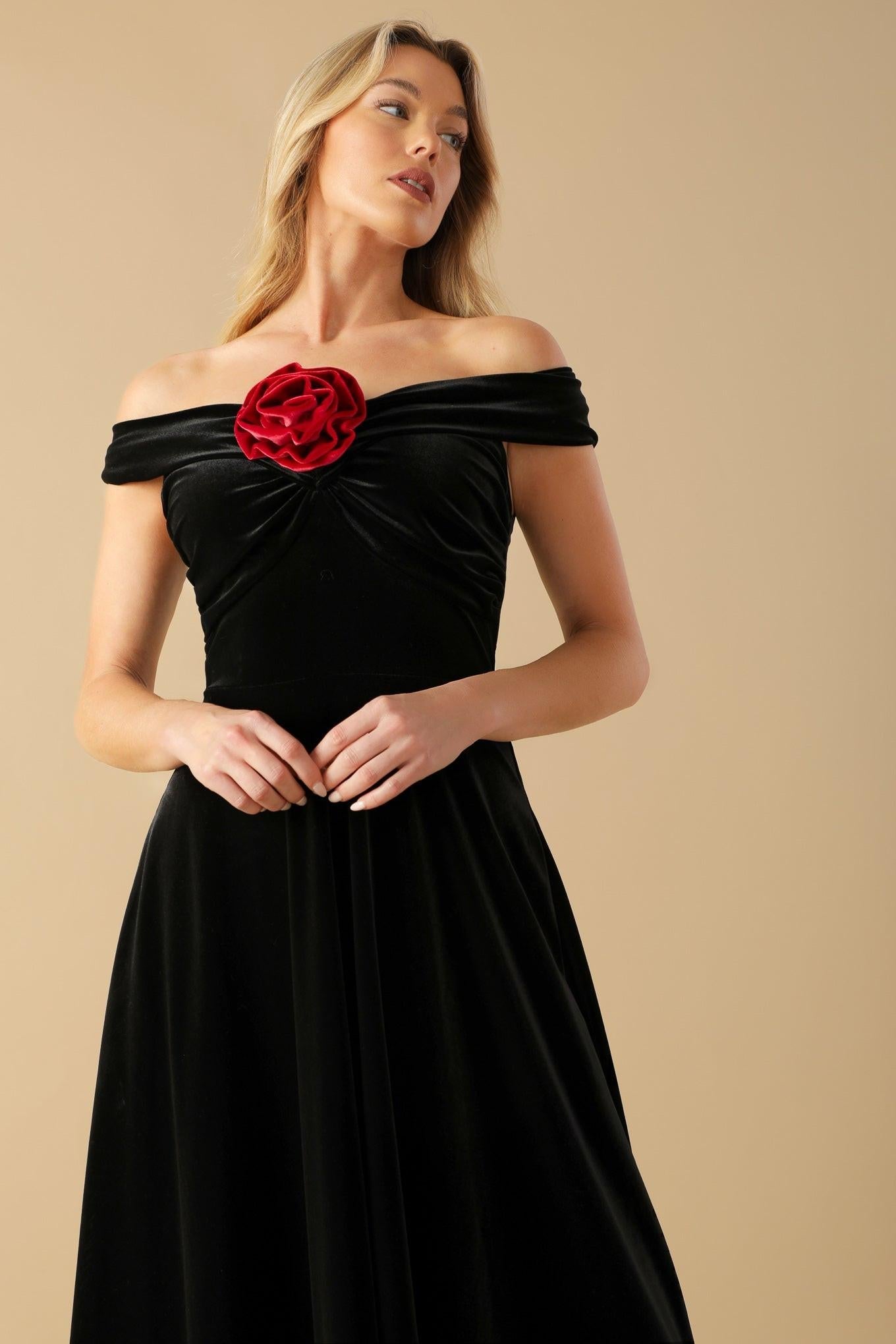Be There For You Velvet Midi Dress