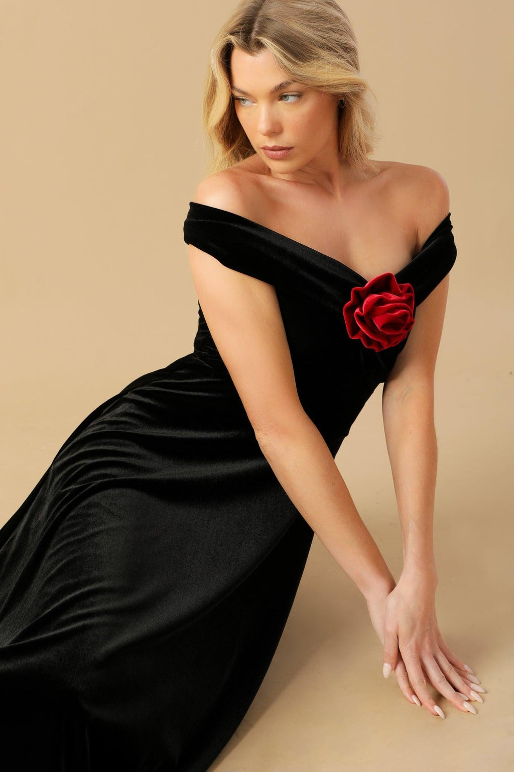 Be There For You Velvet Midi Dress