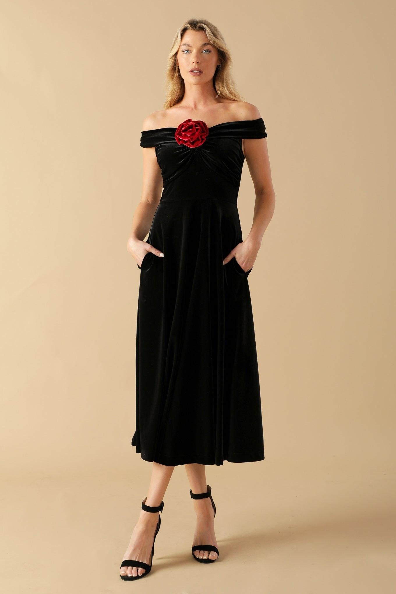 Be There For You Velvet Midi Dress